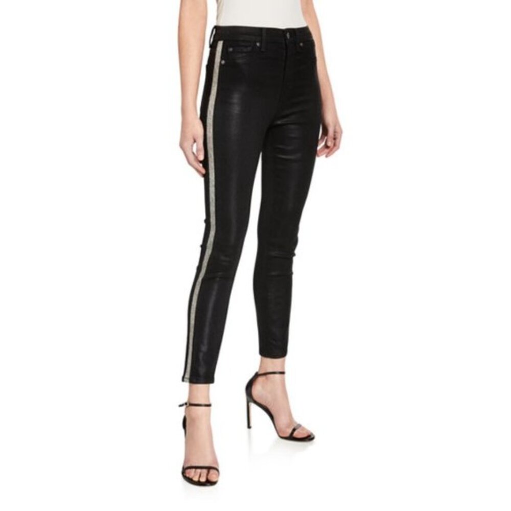 NWT 7 For All Mankind black stripe skinny jeans - Picture 5 of 13